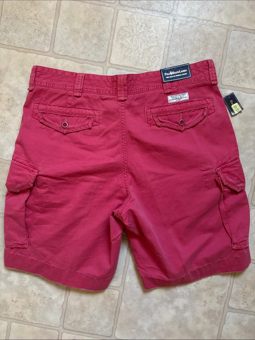 NWT Polo Ralph Lauren Pinkish Red The Gellar Fatigue Cargo Shorts Men’s Size 38